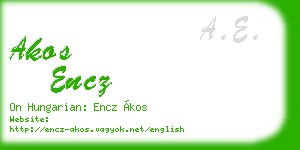 akos encz business card
